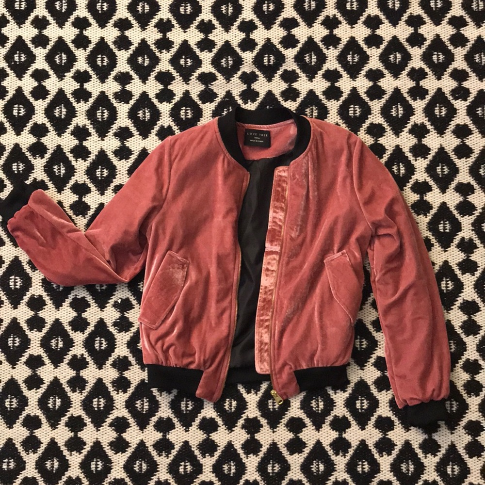 EUC Love Tree crushed velvet jacket